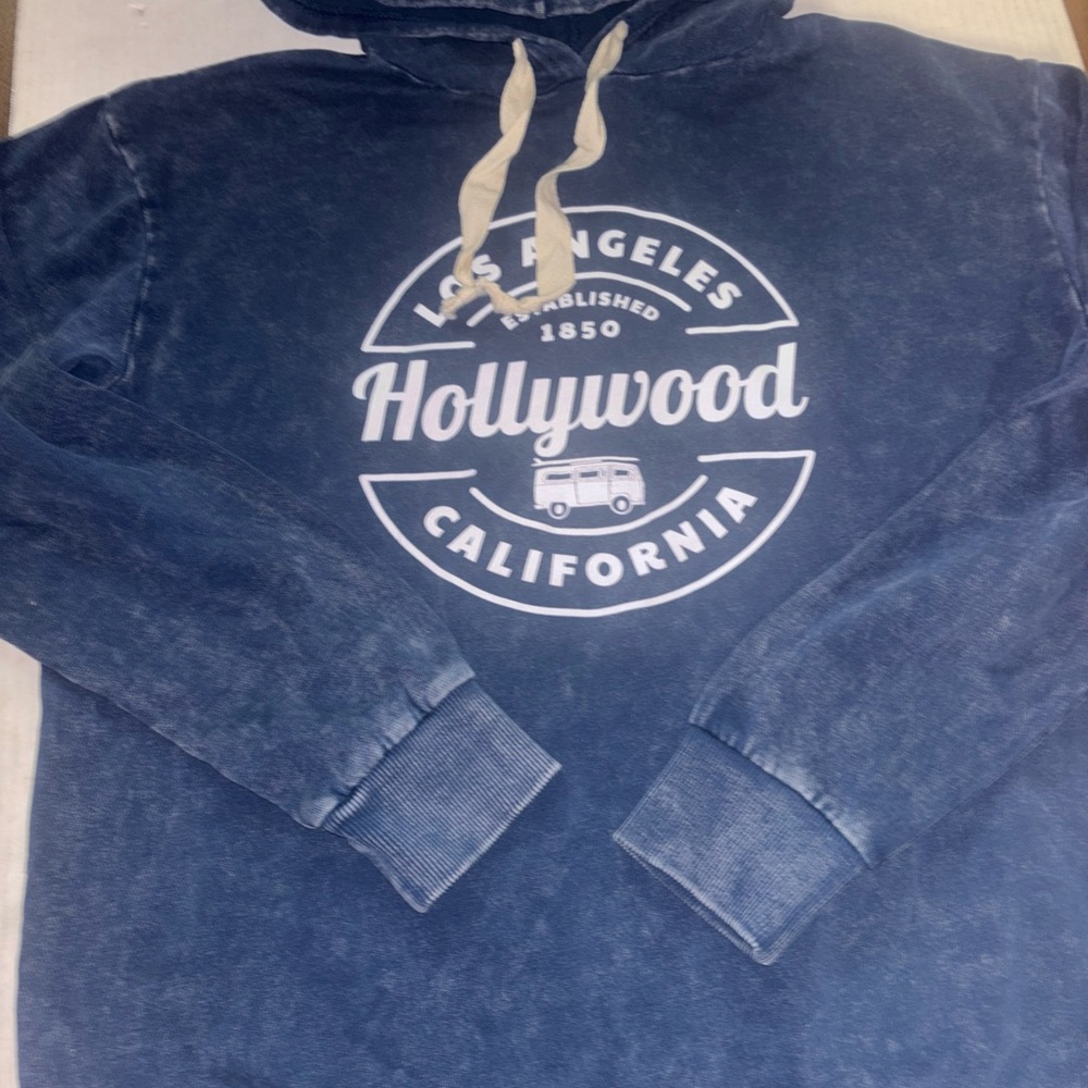 Caution to the Wind Hollywood California Navy Hoodie Sweatshirt for Women